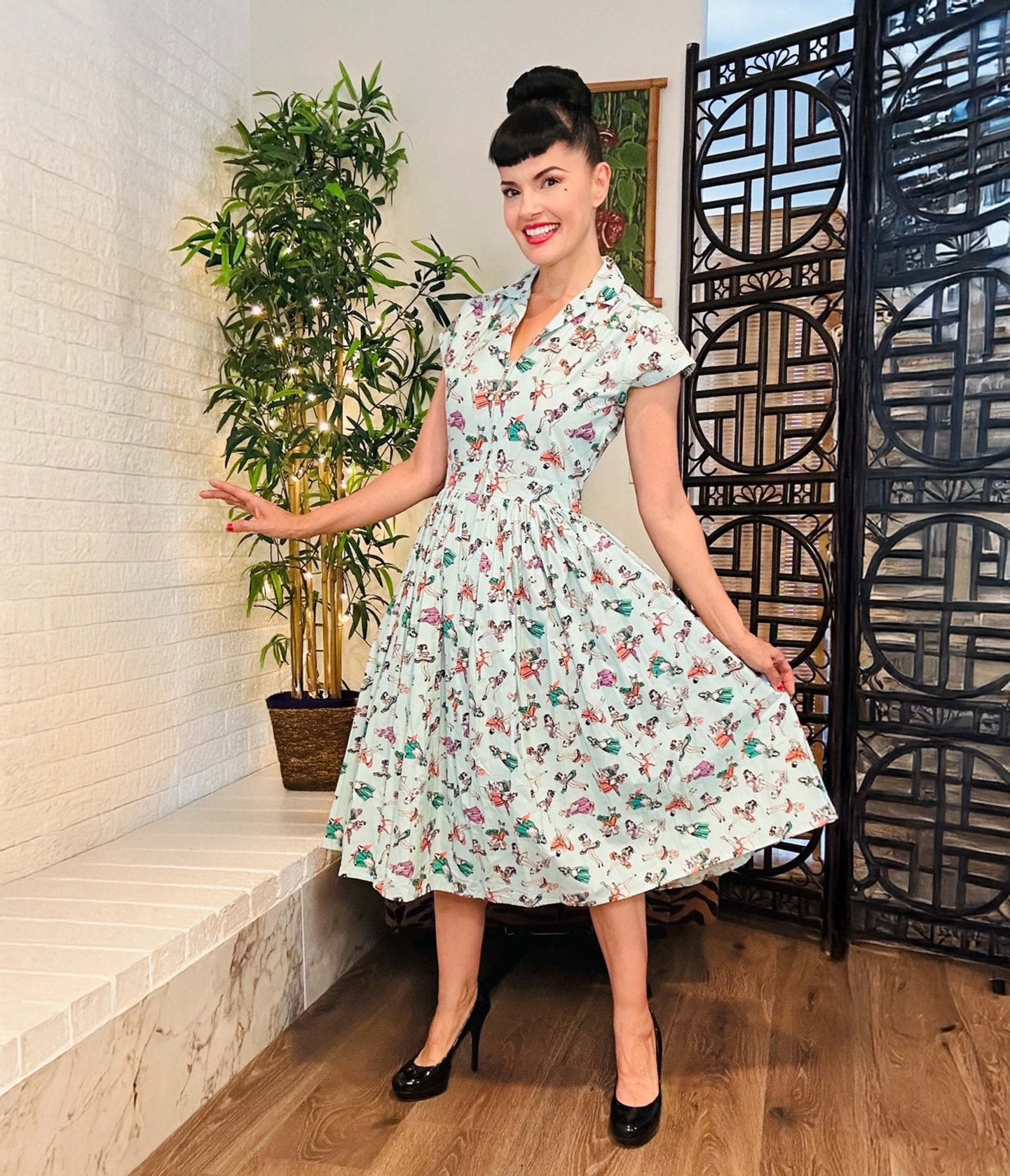 fit and flare work dress Sleeveless For Women's Boat Neck High Waist Dresses 14 3/8 L Chic Business Casual Dress
