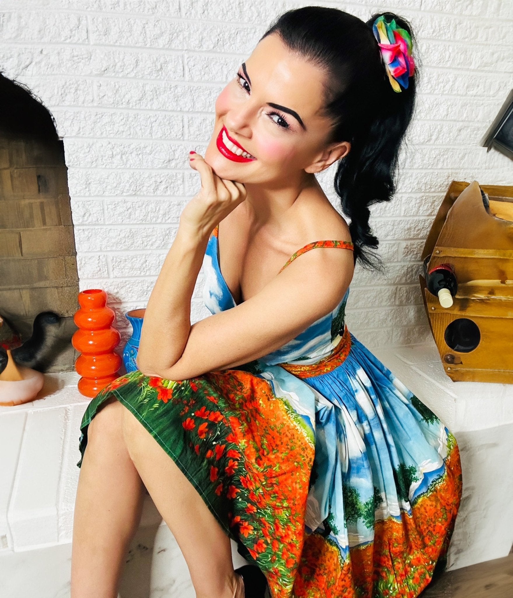 Bernie Dexter Poppy Fields Chelsea Swing Dress - Unique Vintage - Womens, DRESSES, FIT AND FLARE