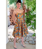 Bernie Dexter Scenic Print Chelsea Swing Dress - Unique Vintage - Womens, DRESSES, SWING