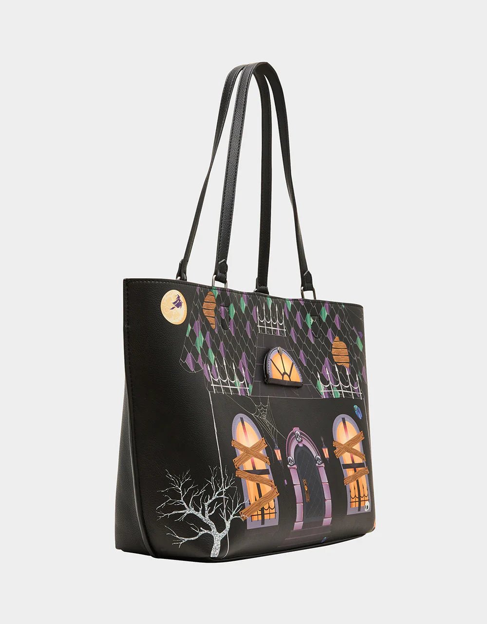 Betsey Johnson Black Boo & Breakfast Haunted House Tote - Unique Vintage -