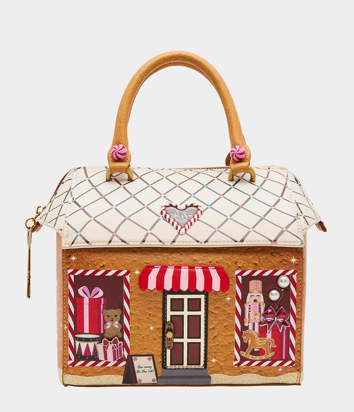 Betsey Johnson Brown Gingerbread Treat Me Right Handbag - Unique Vintage - Handbags