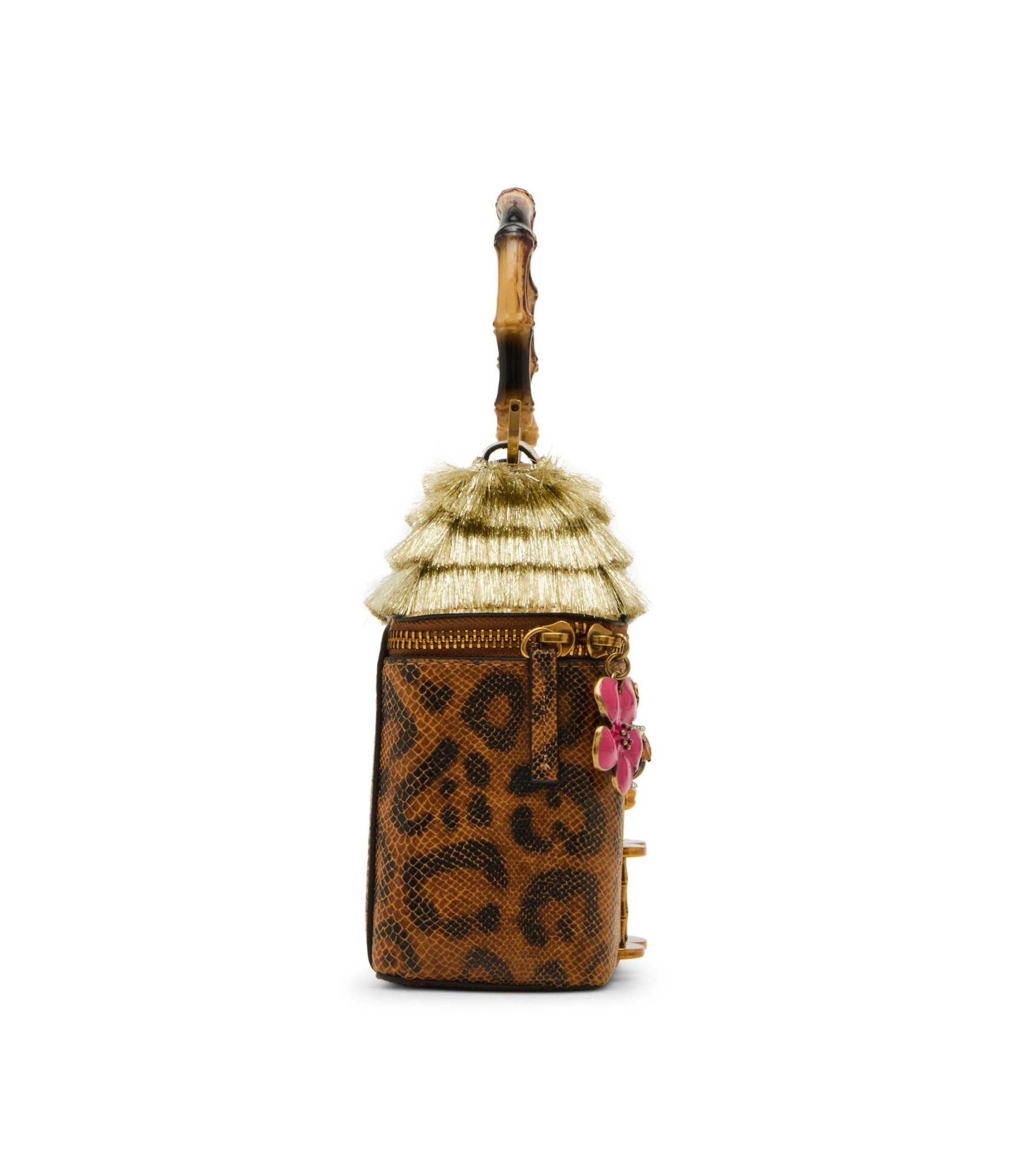 Betsey Johnson Leopard Tiki Chic Bar Crossbody Bag - Unique Vintage - Womens, ACCESSORIES, HANDBAGS