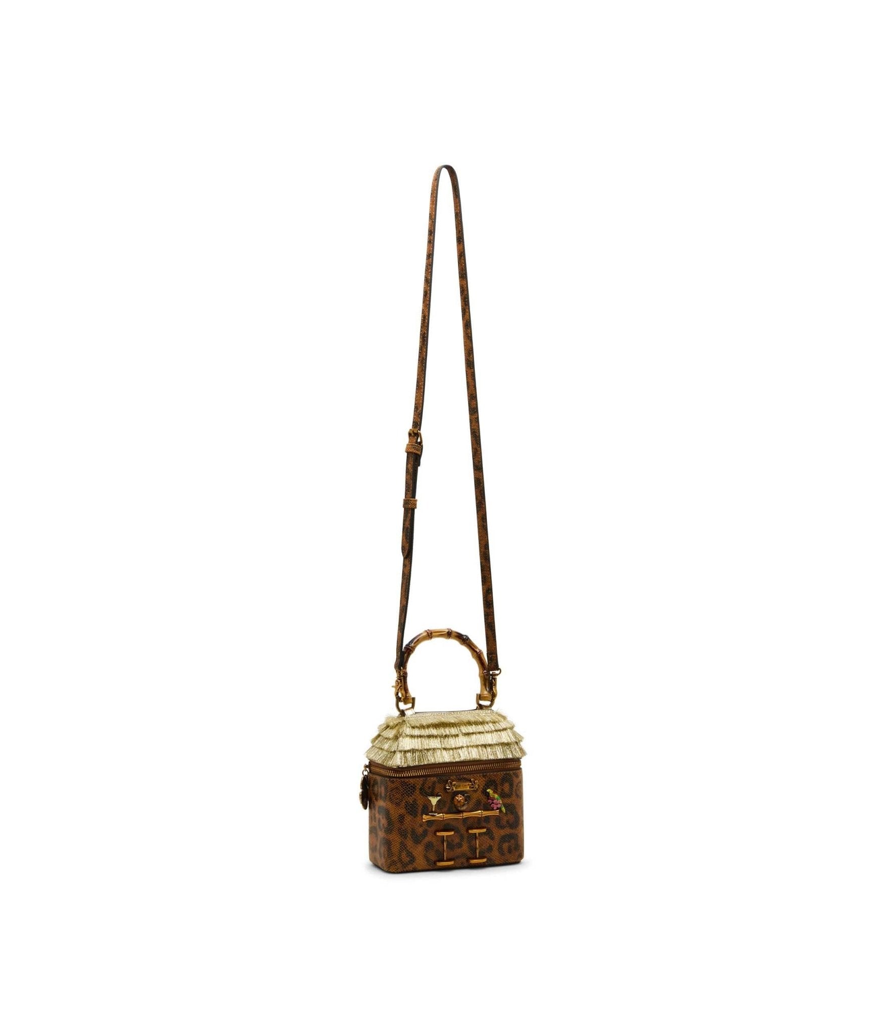 Betsey Johnson Leopard Tiki Chic Bar Crossbody Bag - Unique Vintage - Womens, ACCESSORIES, HANDBAGS