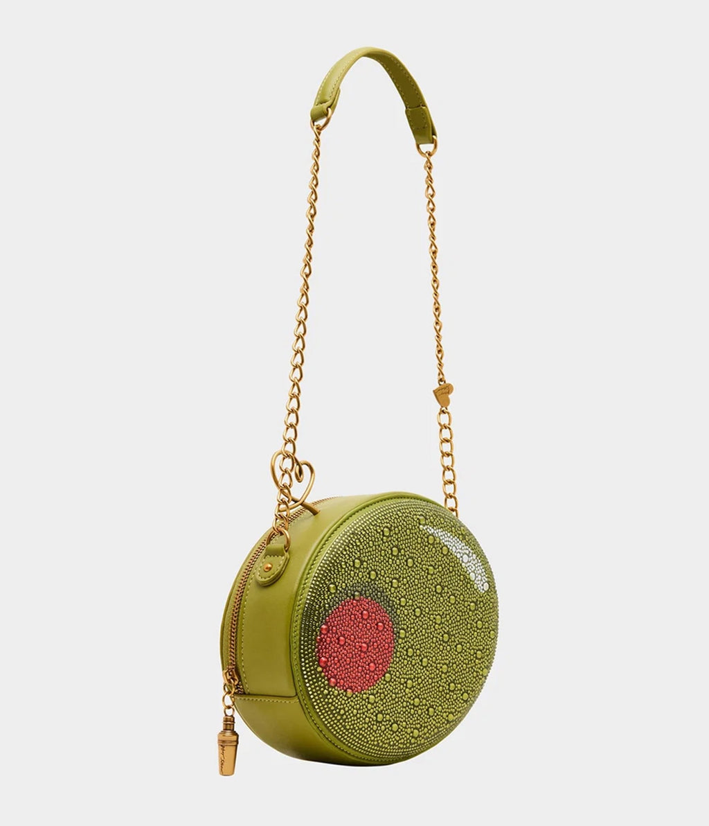 Betsey Johnson Olive You Crossbody Bag - Unique Vintage - Handbags
