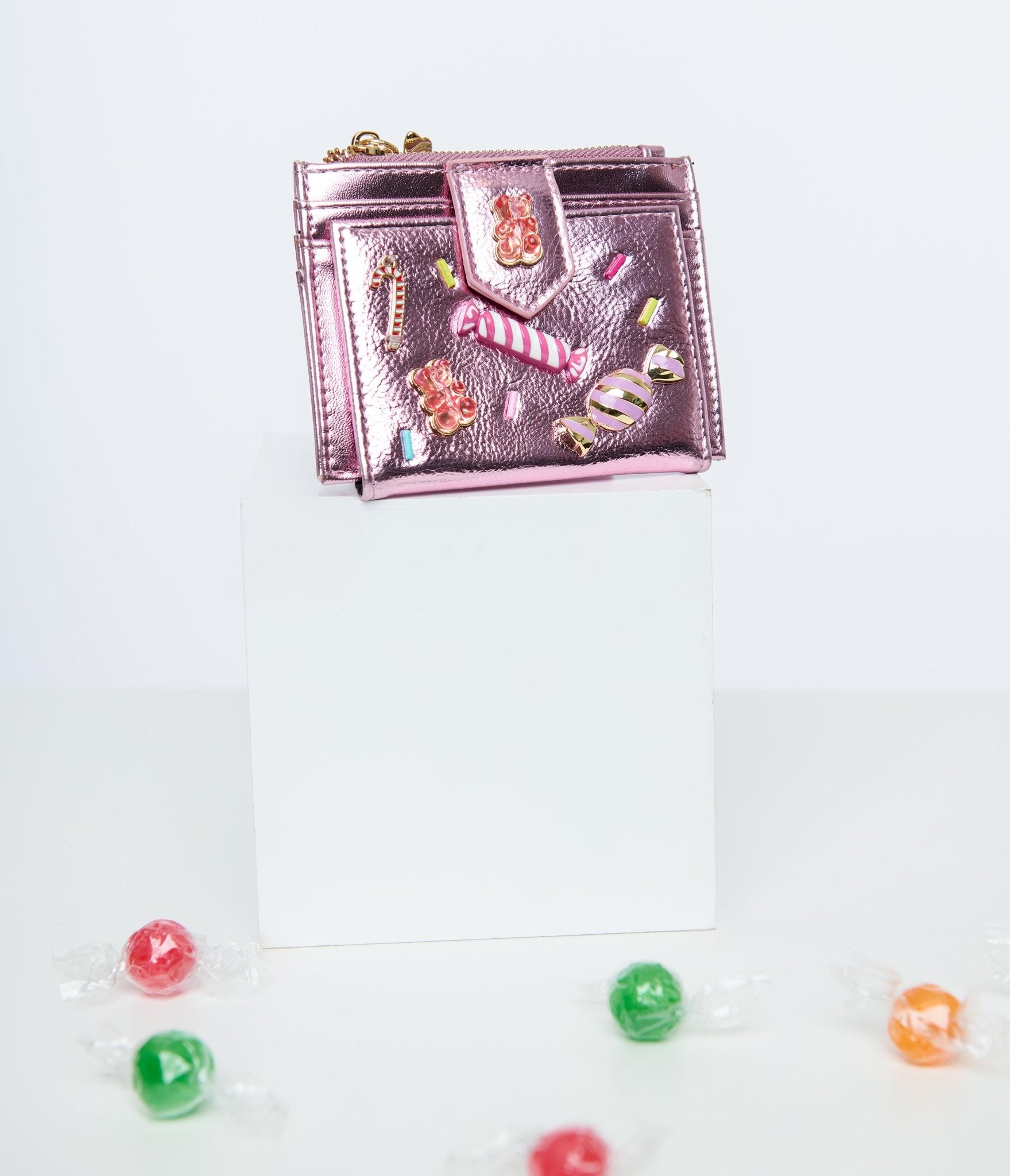 Betsey Johnson Pink Candy Bifold Wallet - Unique Vintage - Womens, ACCESSORIES, HANDBAGS