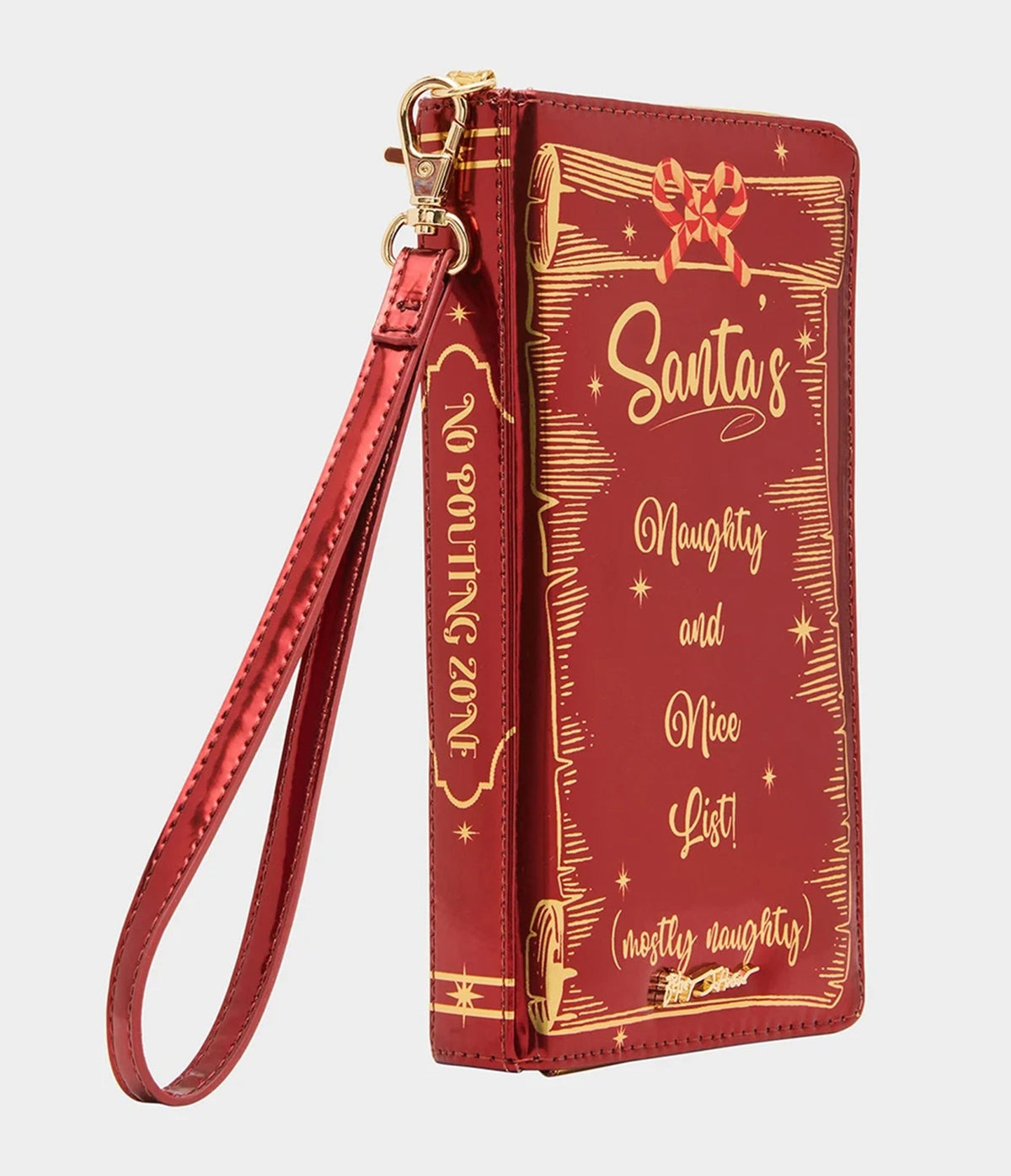 Betsey Johnson Red Naughty List Book Wristlet - Unique Vintage -