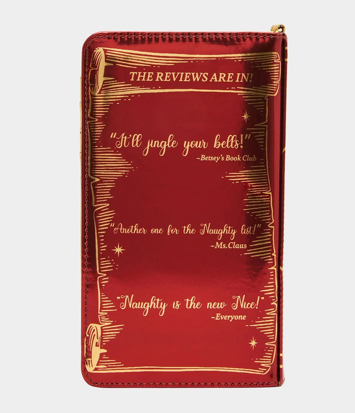 Betsey Johnson Red Naughty List Book Wristlet - Unique Vintage -