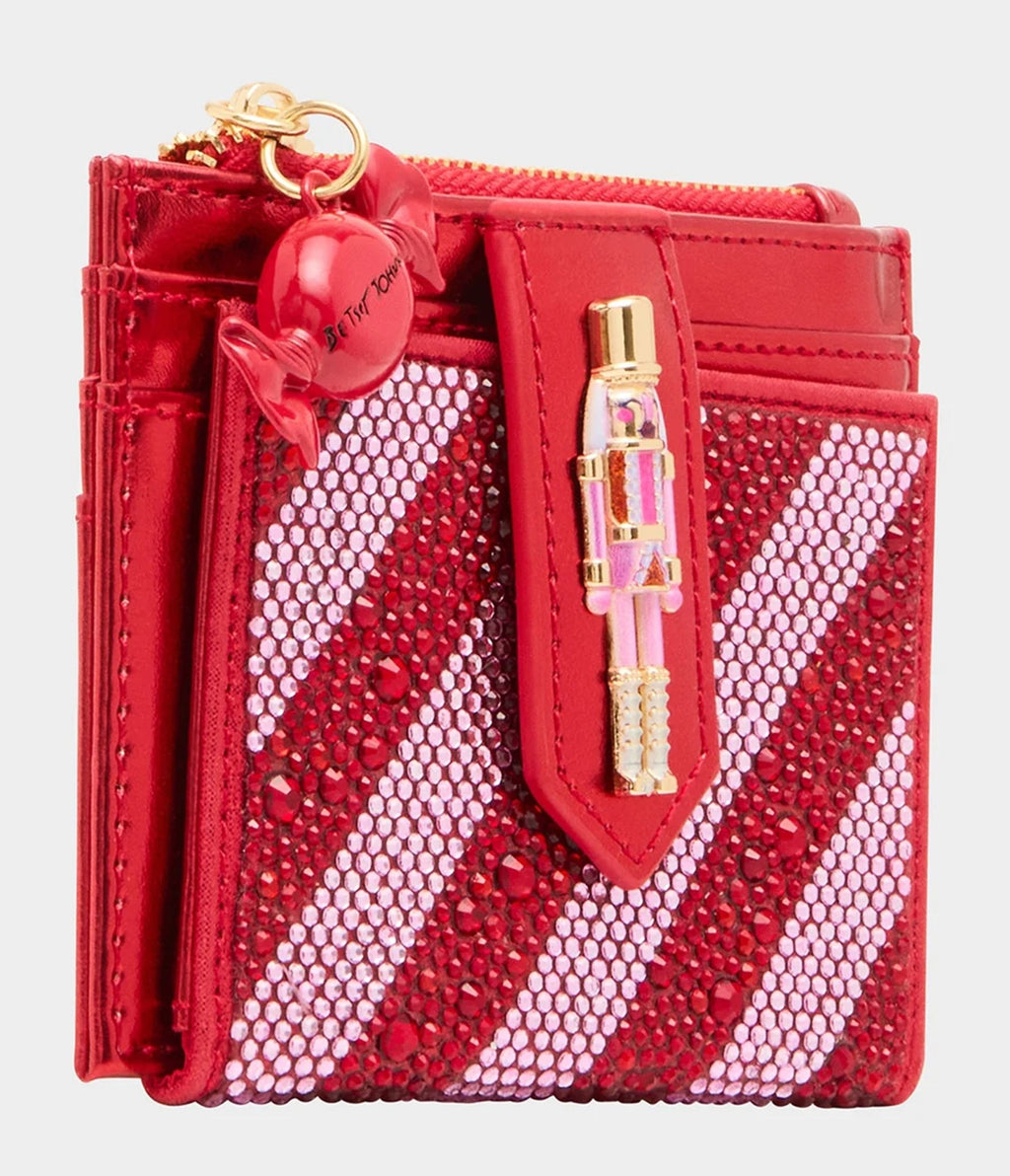 Betsey Johnson Red & Pink Stripe Nutcracker Wallet - Unique Vintage -