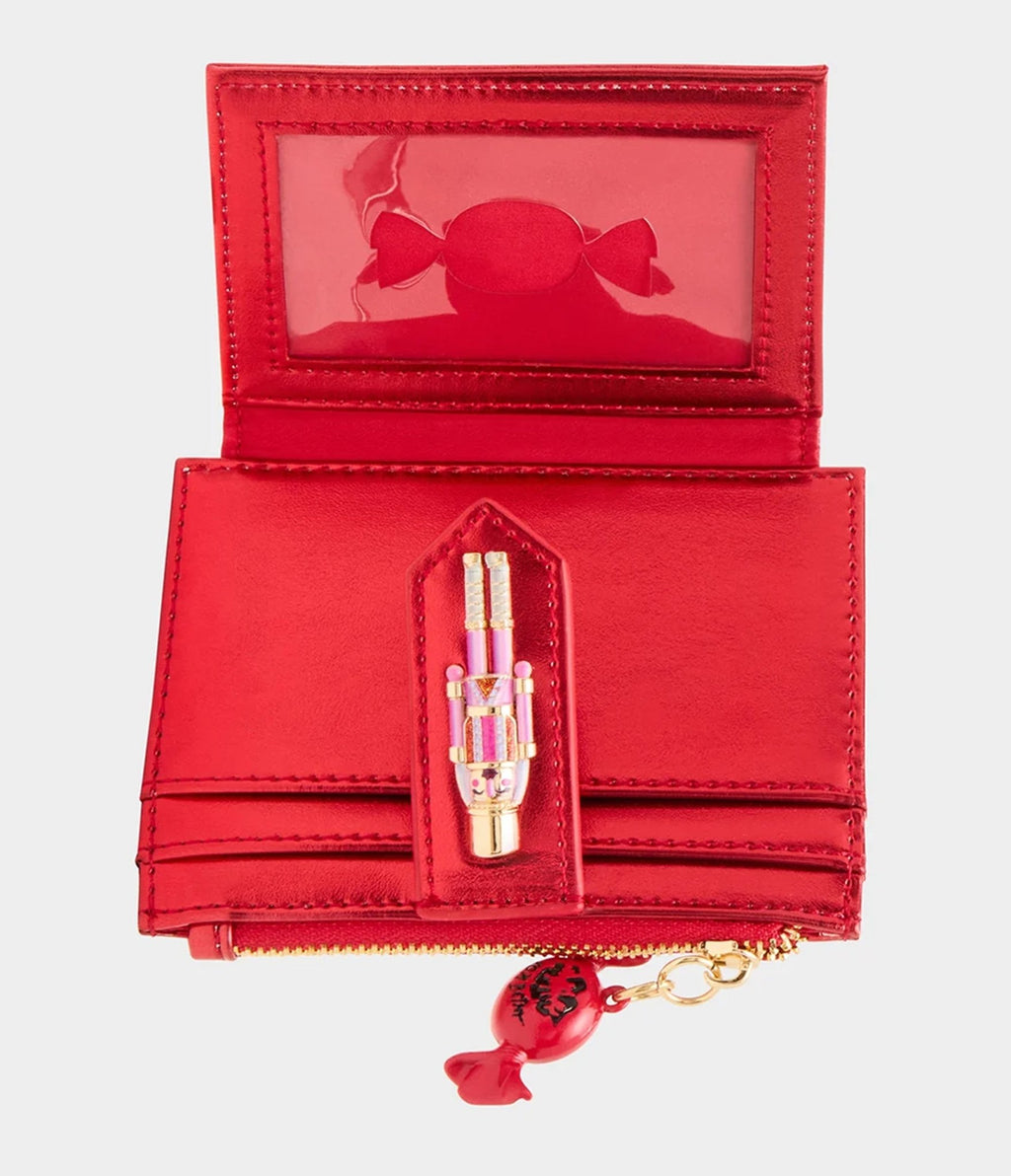 Betsey Johnson Red & Pink Stripe Nutcracker Wallet - Unique Vintage -