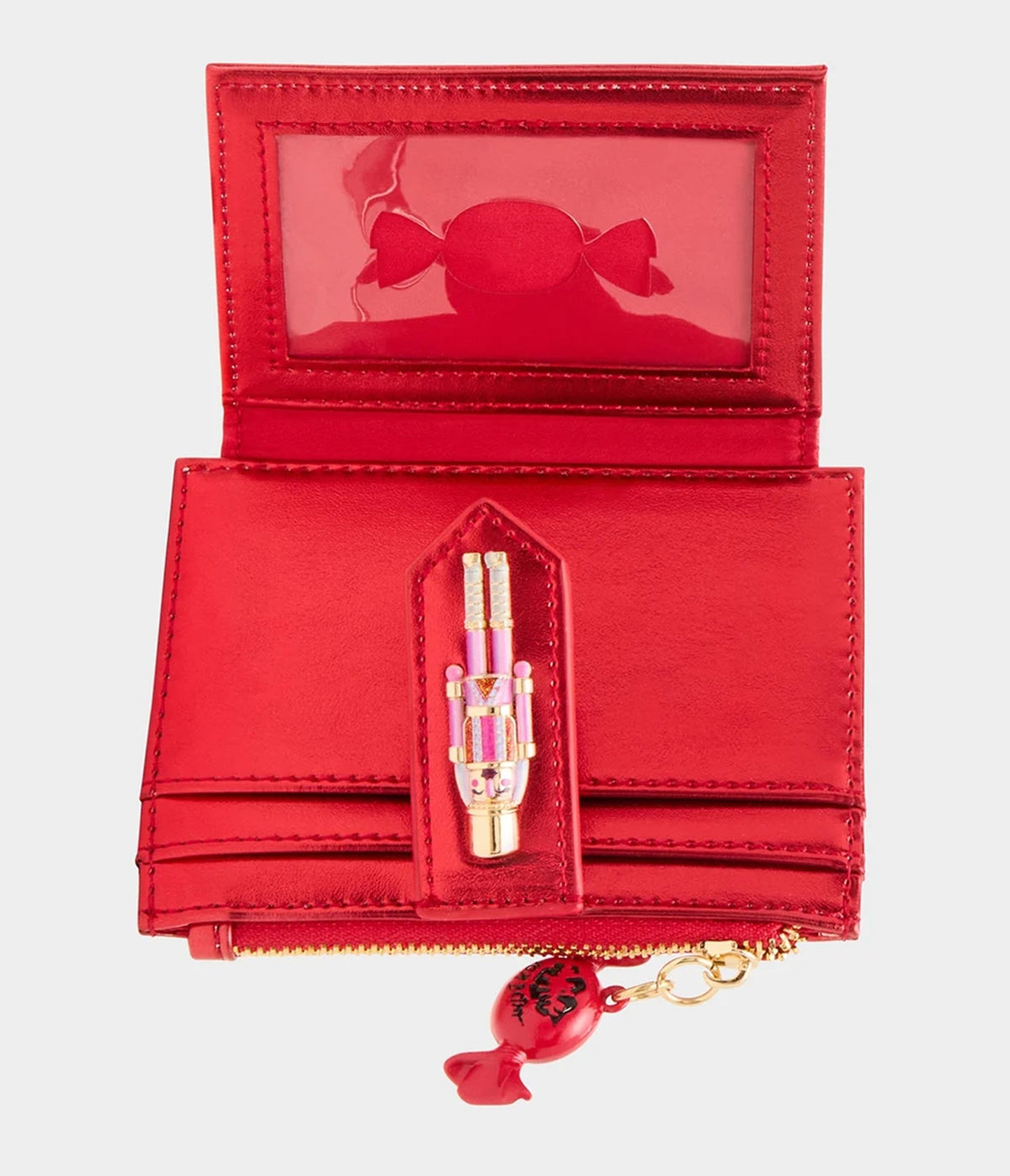 Betsey Johnson Red & Pink Stripe Nutcracker Wallet - Unique Vintage -