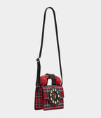 Betsey Johnson Red Plaid Rhinestone Phone Handbag - Unique Vintage - Handbags