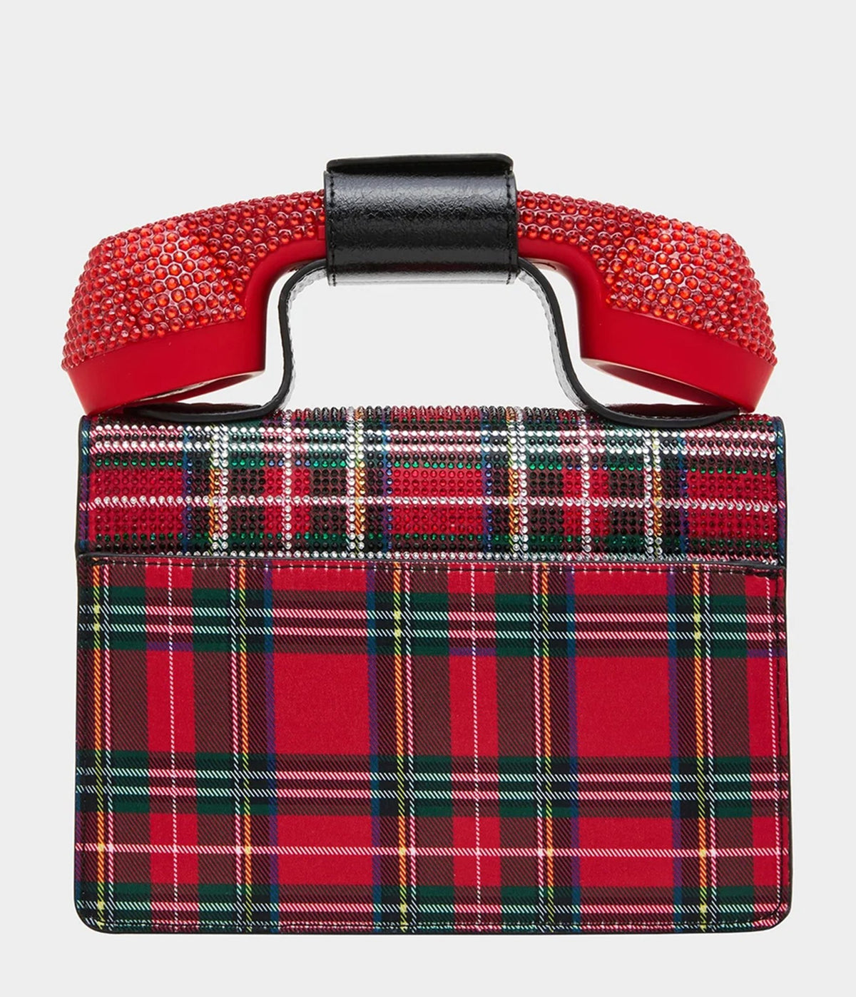 Betsey Johnson Red Plaid Rhinestone Phone Handbag - Unique Vintage - Handbags