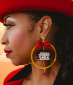 Betty Boop Hoops & Hearts Earring - Unique Vintage - Womens, ACCESSORIES, JEWELRY