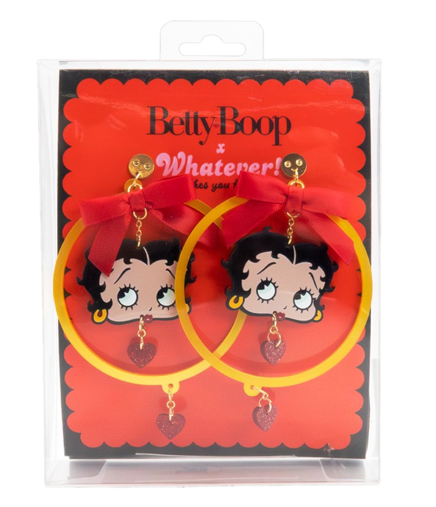 Betty Boop Hoops & Hearts Earring - Unique Vintage - Womens, ACCESSORIES, JEWELRY
