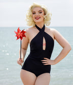 Bettylicious Retro Black Marilyn One Piece Swimsuit - Unique Vintage - Womens, SWIM, 1 PC