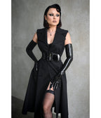 Black After Dark Trench Midi Dress - Unique Vintage - Womens, DRESSES, MIDI