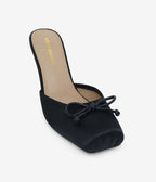 Black Ballerina Mule Heels - Unique Vintage - Womens, SHOES, HEELS