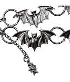 Black Bat Chain Link Belt - Unique Vintage - Womens, ACCESSORIES, BELTS