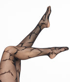 Black Bat Fishnet Tights - Unique Vintage - Womens, HALLOWEEN, ACCESSORIES
