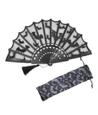 Black Bat Lace Hand Fan - Unique Vintage - Accessories