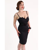 Black Bat Wiggle Dress - Unique Vintage - Womens, DRESSES, MAXI