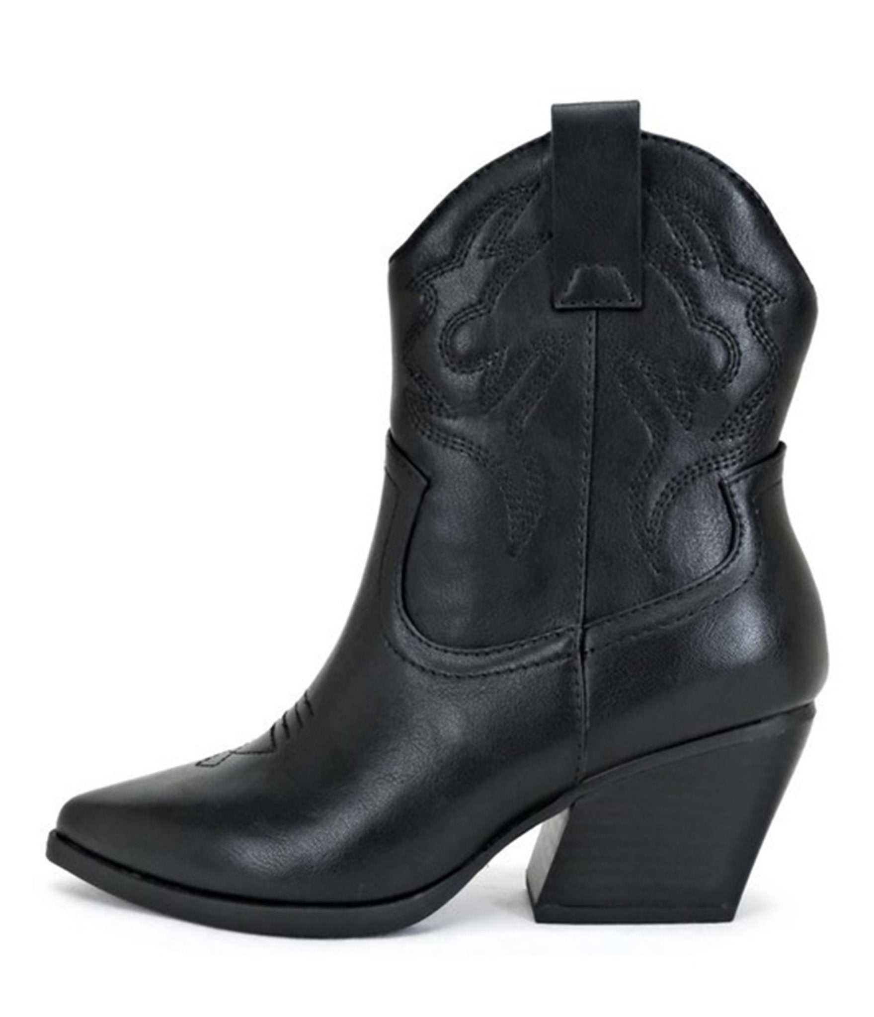 Black Blazing Leather Cowboy Boot - Unique Vintage - Womens, SHOES, BOOTS