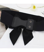 Black Bow Cinch Belt - Unique Vintage - Belts