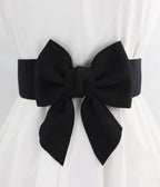 Black Bow Cinch Belt - Unique Vintage - Belts