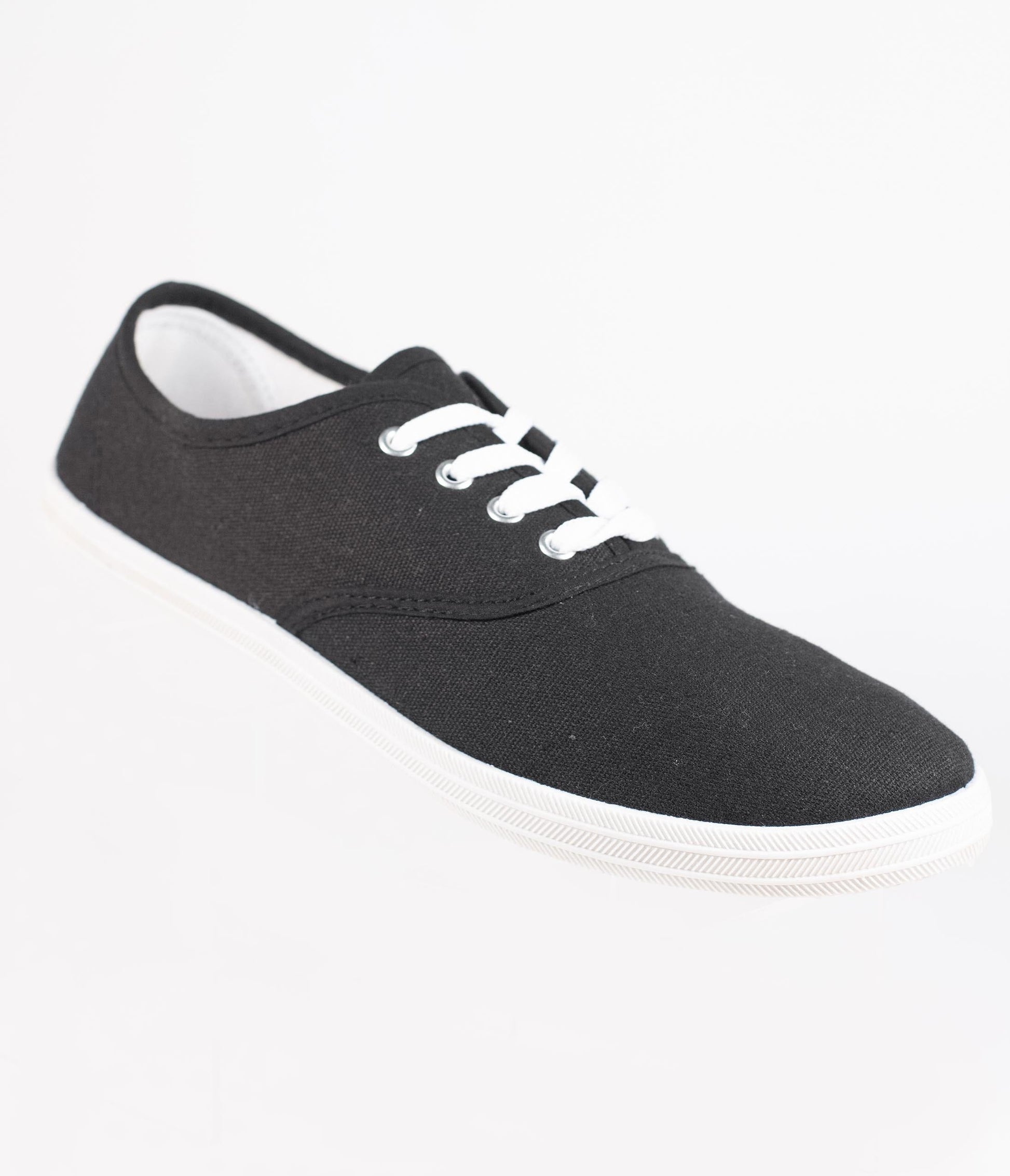 Black Canvas Ladies Sneakers - Unique Vintage - Womens, SHOES, SNEAKERS