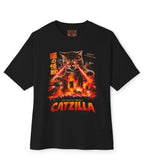 Black Catzilla Unisex Graphic Tee - Unique Vintage - Womens, GRAPHIC TEES, TEES