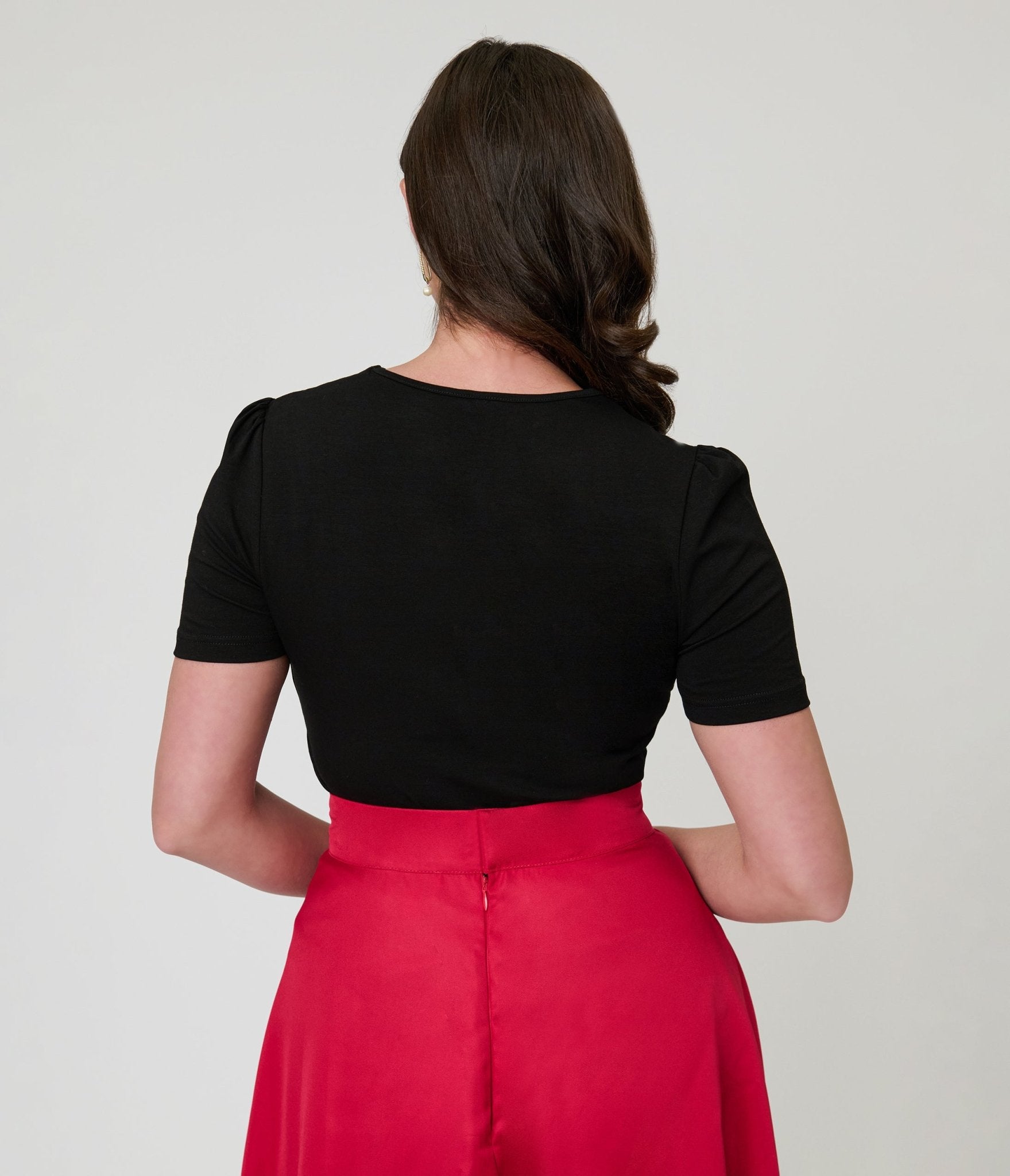 Black Cutout Cotton Top - Unique Vintage - Womens, TOPS, SHIRTS