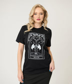 Black Death Tarot Unisex Graphic Tee - Unique Vintage - Womens, TOPS, TEES