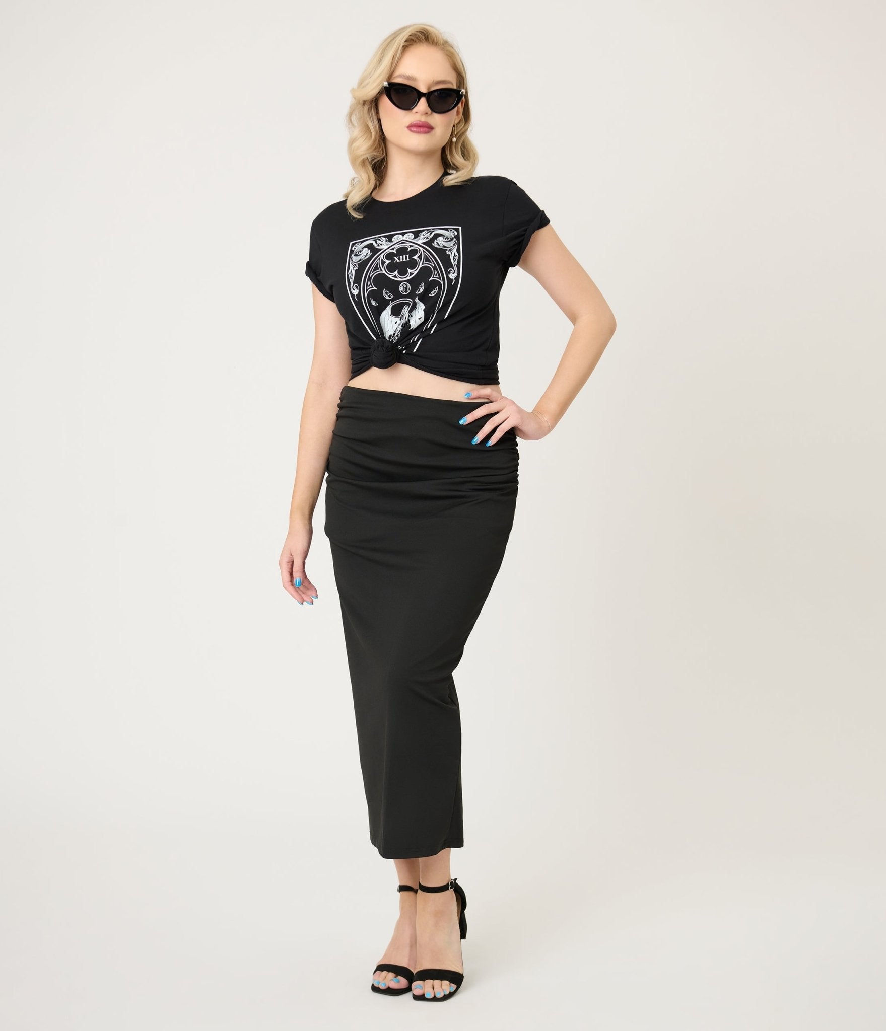 Black Death Tarot Unisex Graphic Tee - Unique Vintage - Womens, TOPS, TEES