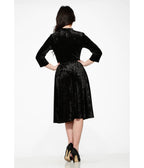 Black Diamond Velvet Swing Dress - Unique Vintage - Womens, DRESSES, SWING