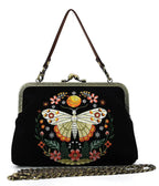 Black Embroidered Luna Butterfly Handbag - Unique Vintage - Womens, ACCESSORIES, HANDBAGS