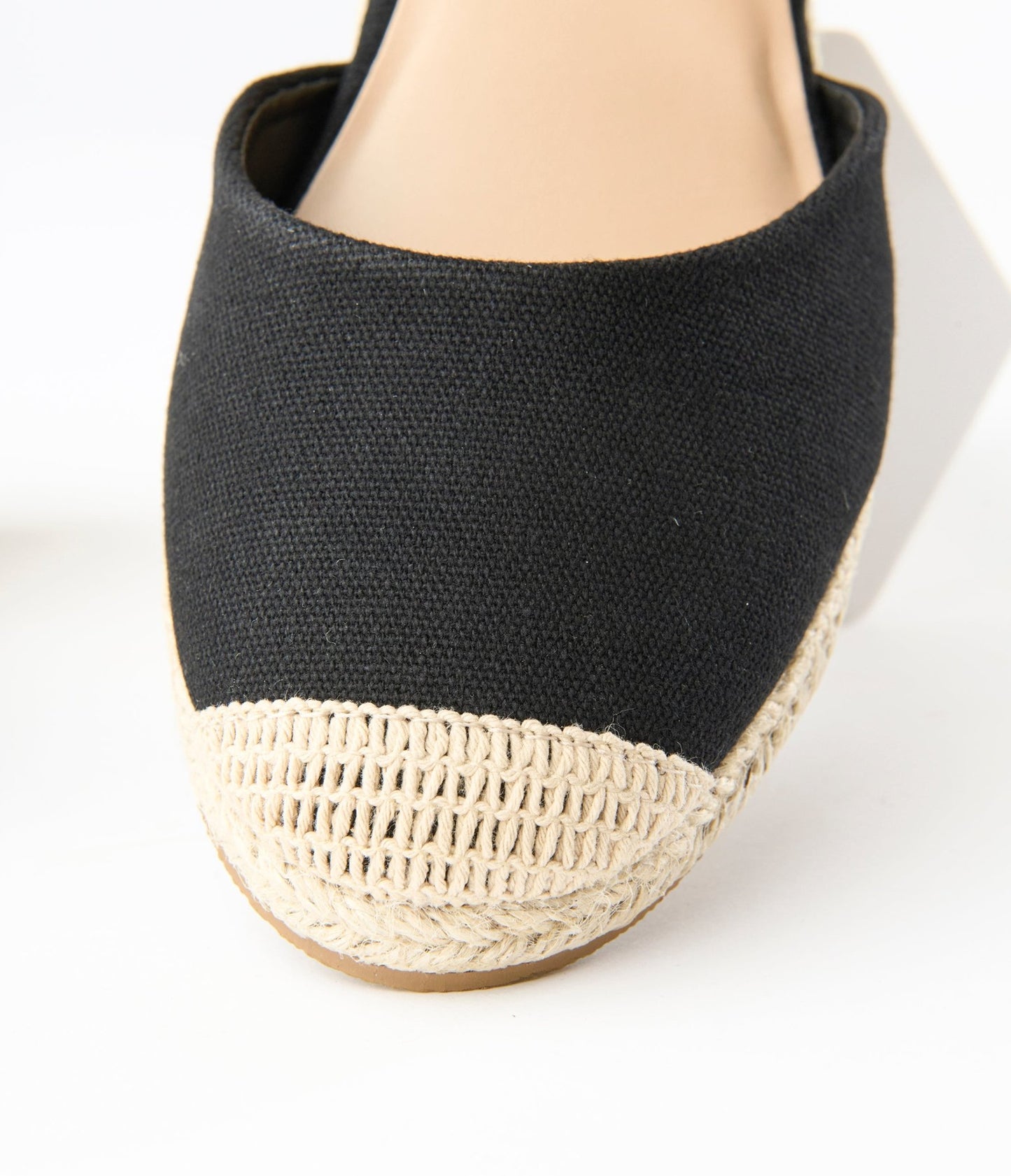 Black Espadrille Wedges - Unique Vintage - Womens, SHOES, HEELS