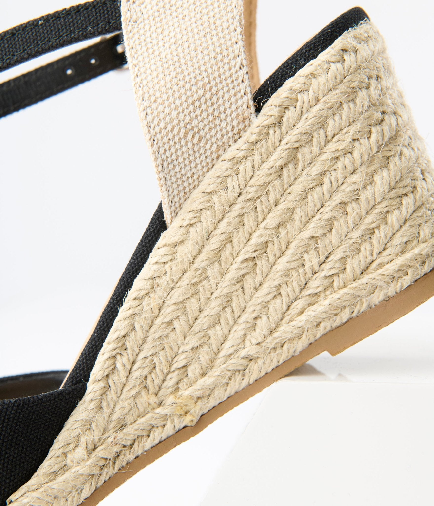 Black Espadrille Wedges - Unique Vintage - Womens, SHOES, HEELS