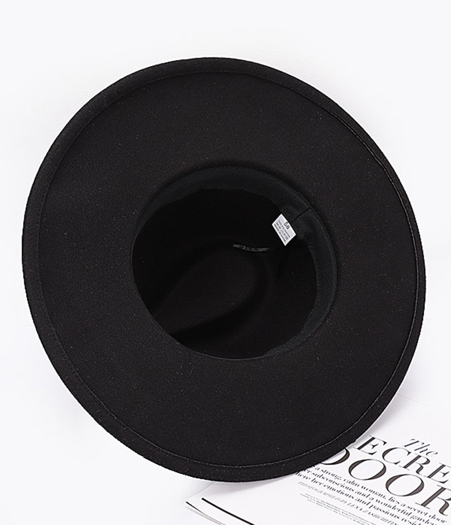 Black Faux Wool Fedora Hat - Unique Vintage - Womens, ACCESSORIES, HATS