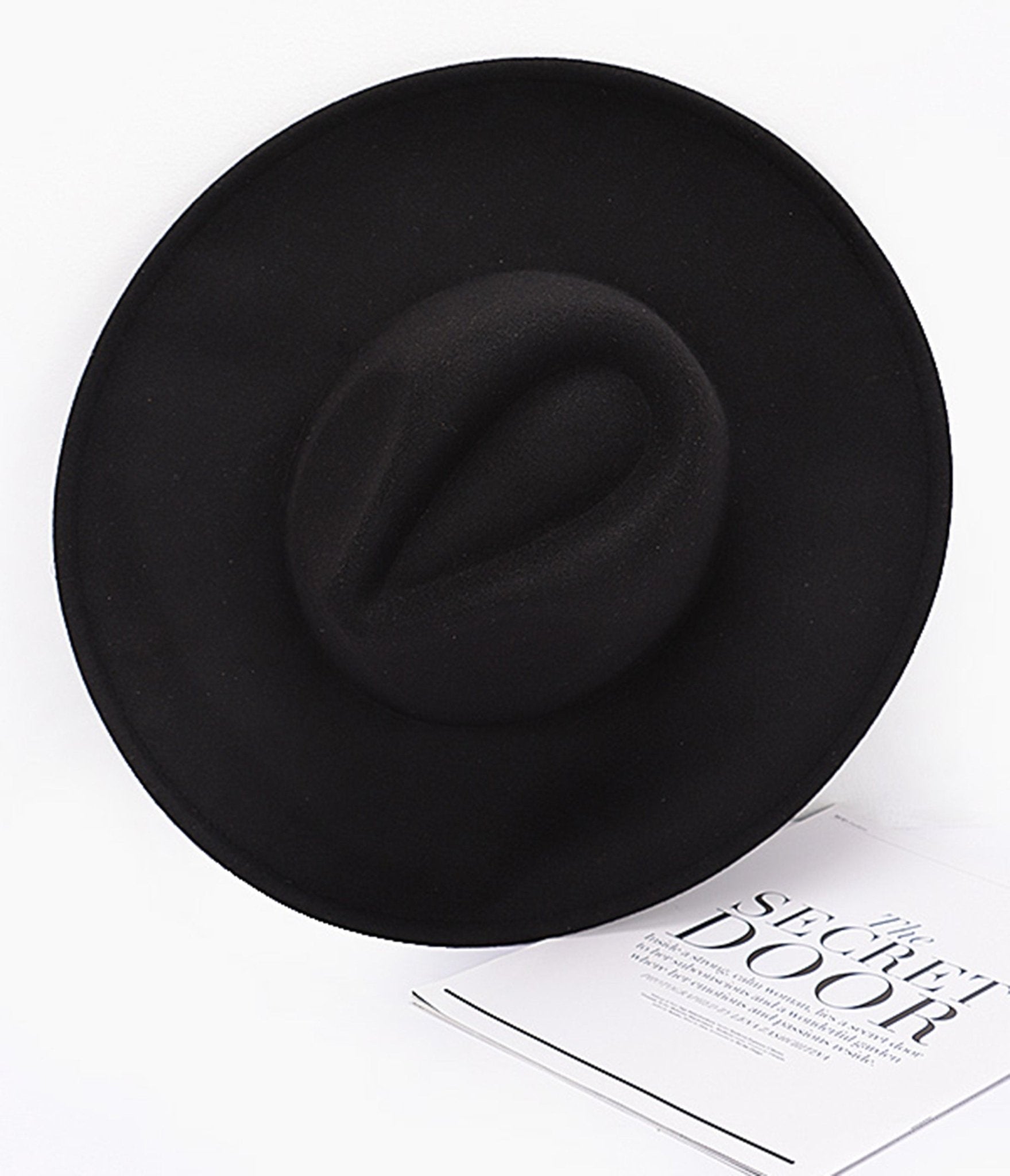 Black Faux Wool Fedora Hat - Unique Vintage - Womens, ACCESSORIES, HATS