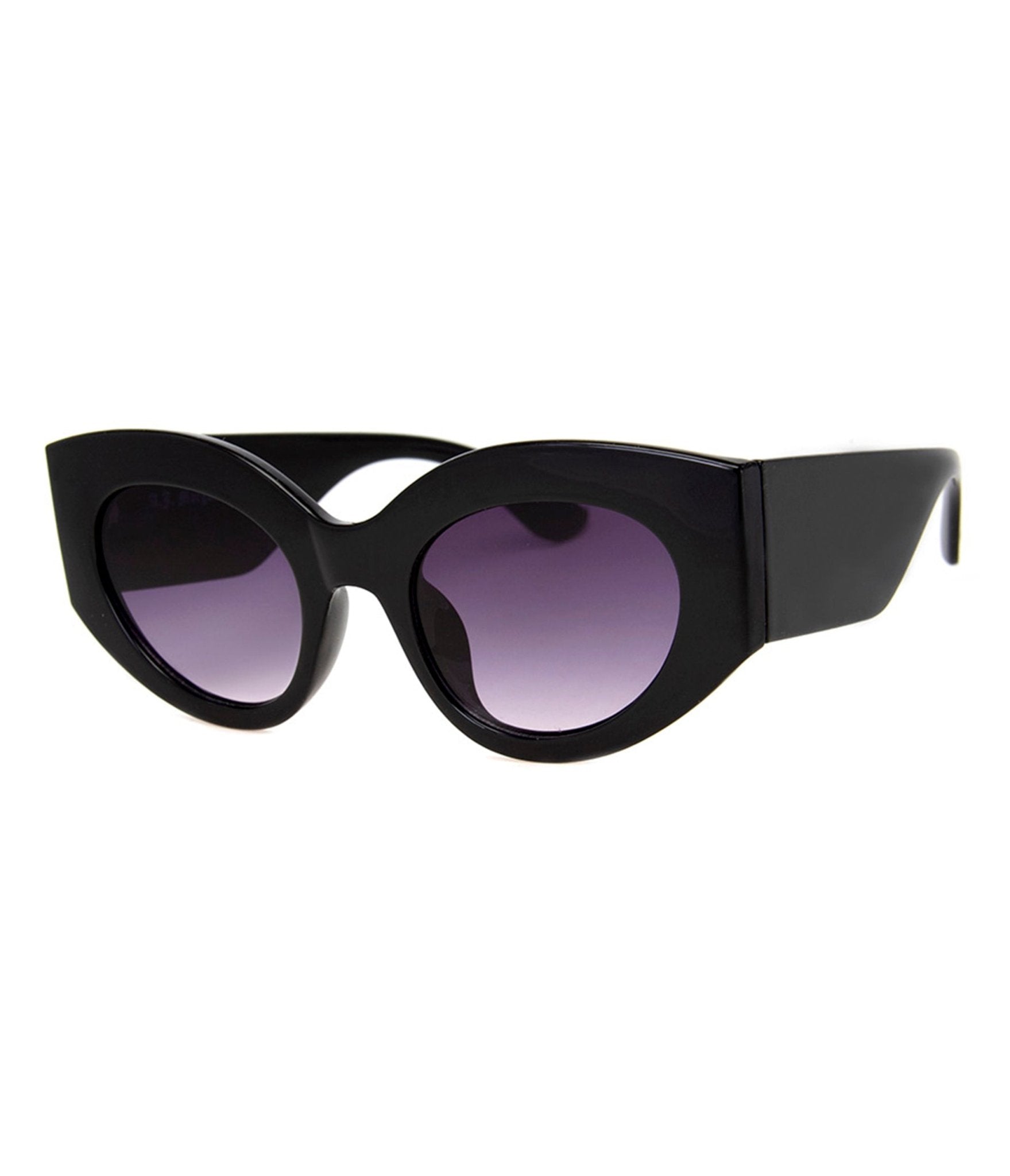 Black Flattery Chunky Sunglasses - Unique Vintage - Womens, ACCESSORIES, SUNGLASSES