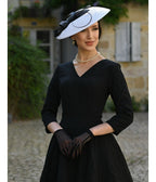 Black Floral Jacquard Piper Swing Dress - Unique Vintage - Womens, DRESSES, SWING