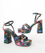 Black Floral Lexico Platform Sandals