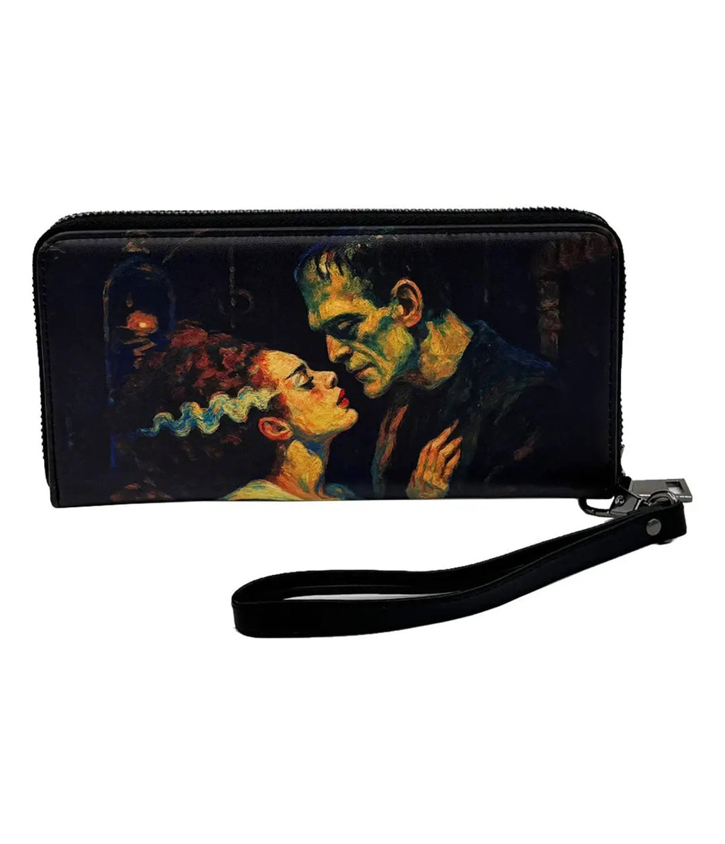 Black Frankenstein and Bride Wallet - Unique Vintage - Womens, ACCESSORIES, HANDBAGS