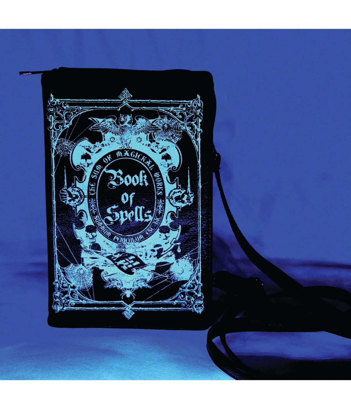 Black Glow-in-the-Dark Book of Spells Crossbody Bag - Unique Vintage - Crossbody Bags