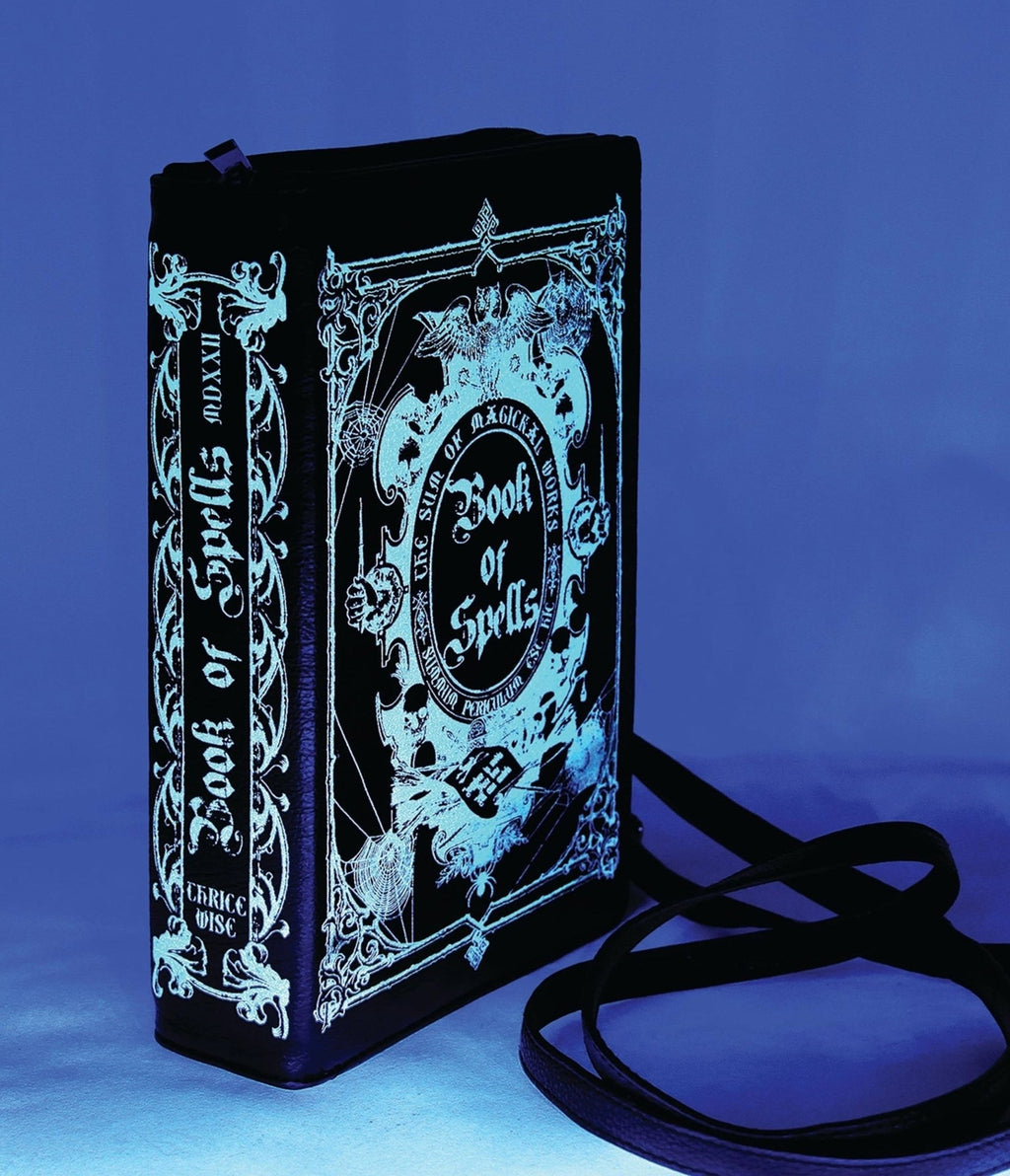 Black Glow-in-the-Dark Book of Spells Crossbody Bag - Unique Vintage - Crossbody Bags