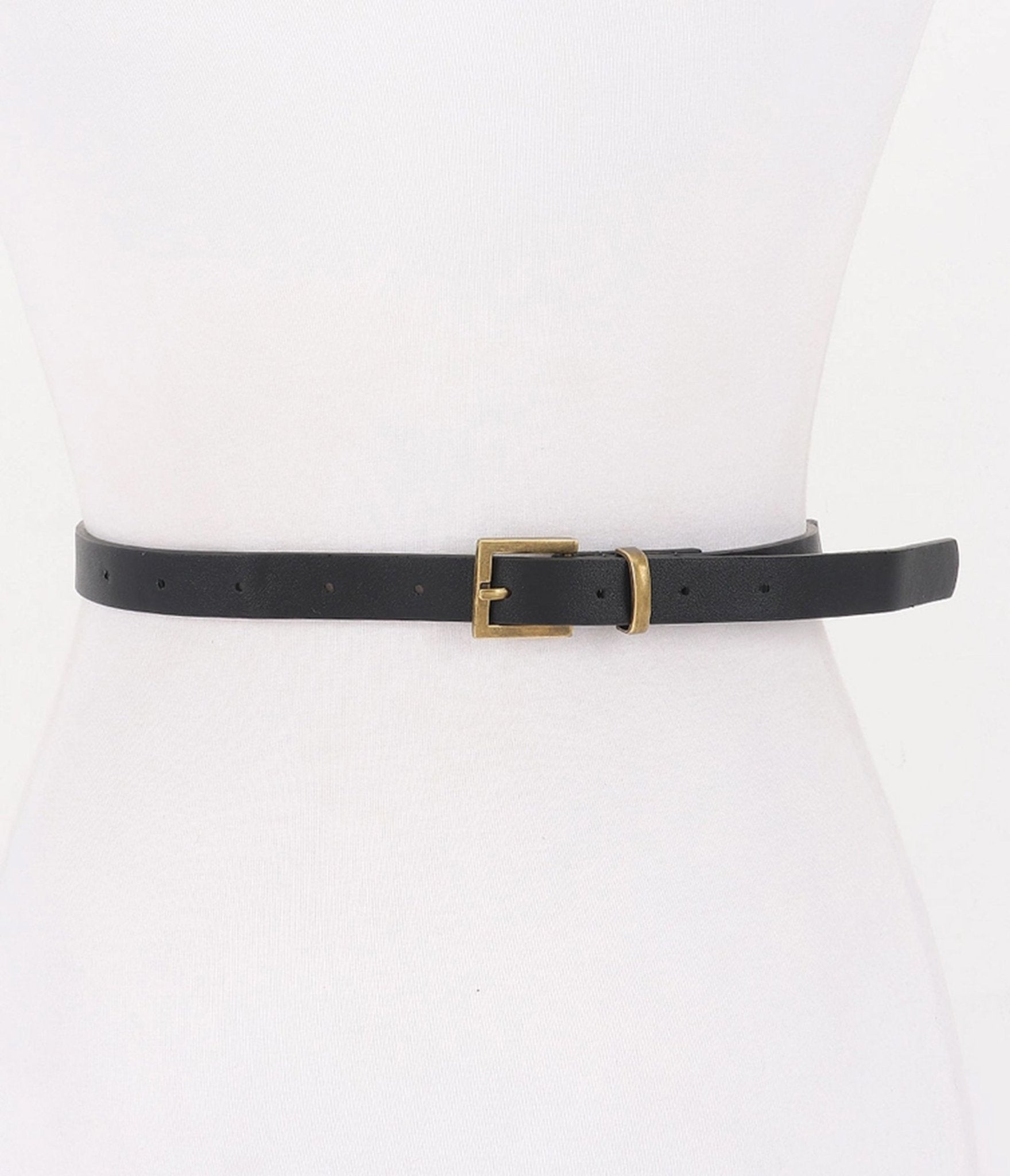 Black & Gold Tone Heart Faux Leather Belt - Unique Vintage - Womens, ACCESSORIES, BELTS