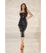 Black Heart Leatherette Love Midi Dress