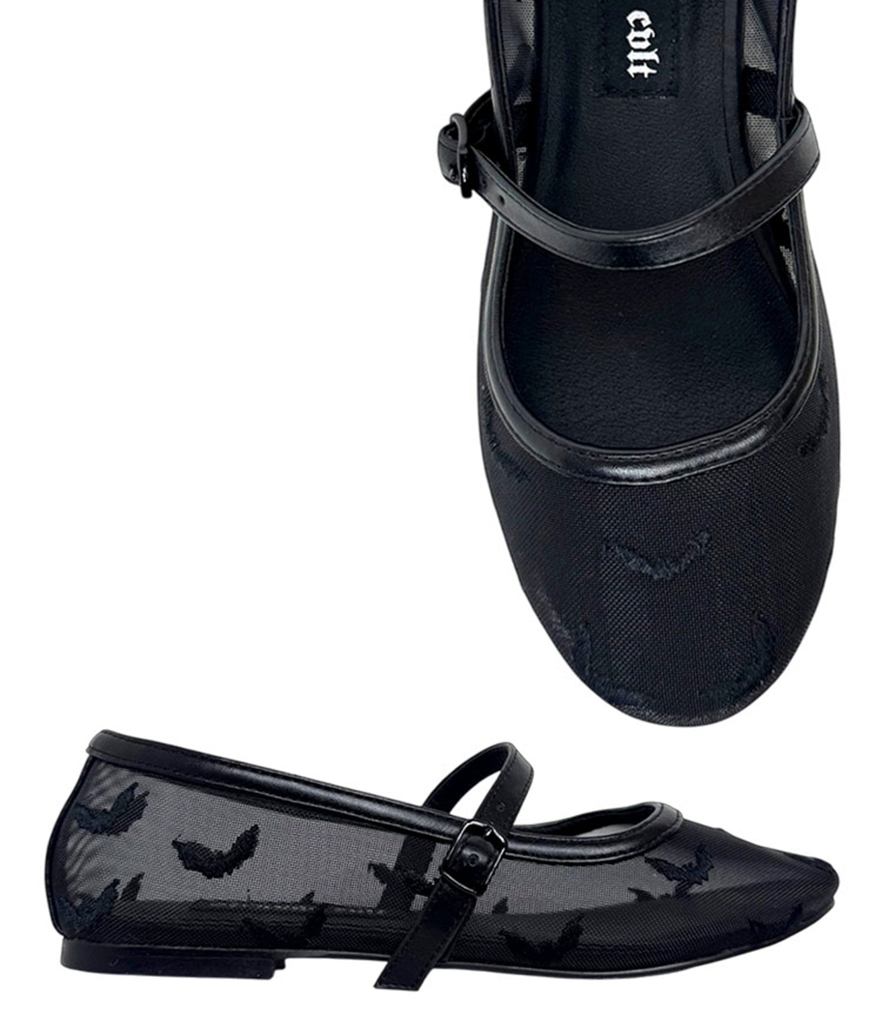 Black Helena Bats Flats - Unique Vintage - Womens, SHOES, FLATS