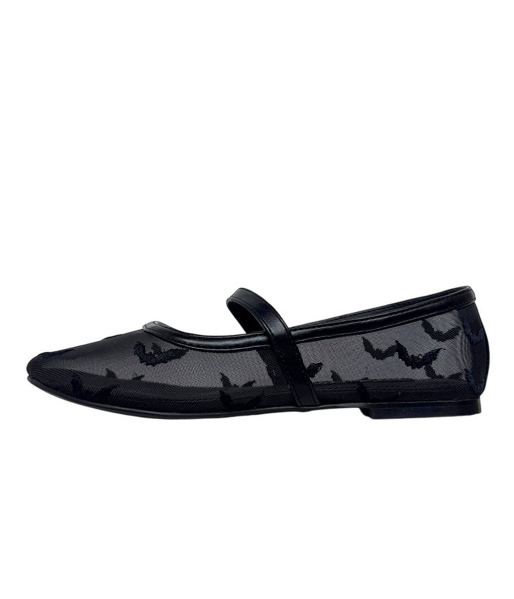 Black Helena Bats Flats - Unique Vintage - Womens, SHOES, FLATS