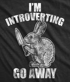 Black Introverting Bunny Graphic Tee - Unique Vintage - Womens, GRAPHIC TEES, TEES